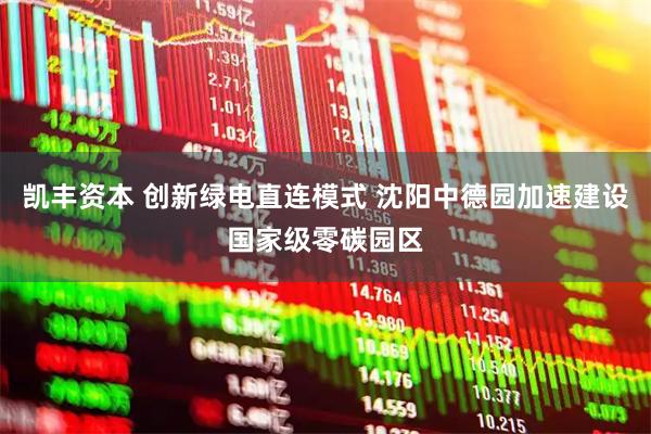 凯丰资本 创新绿电直连模式 沈阳中德园加速建设国家级零碳园区